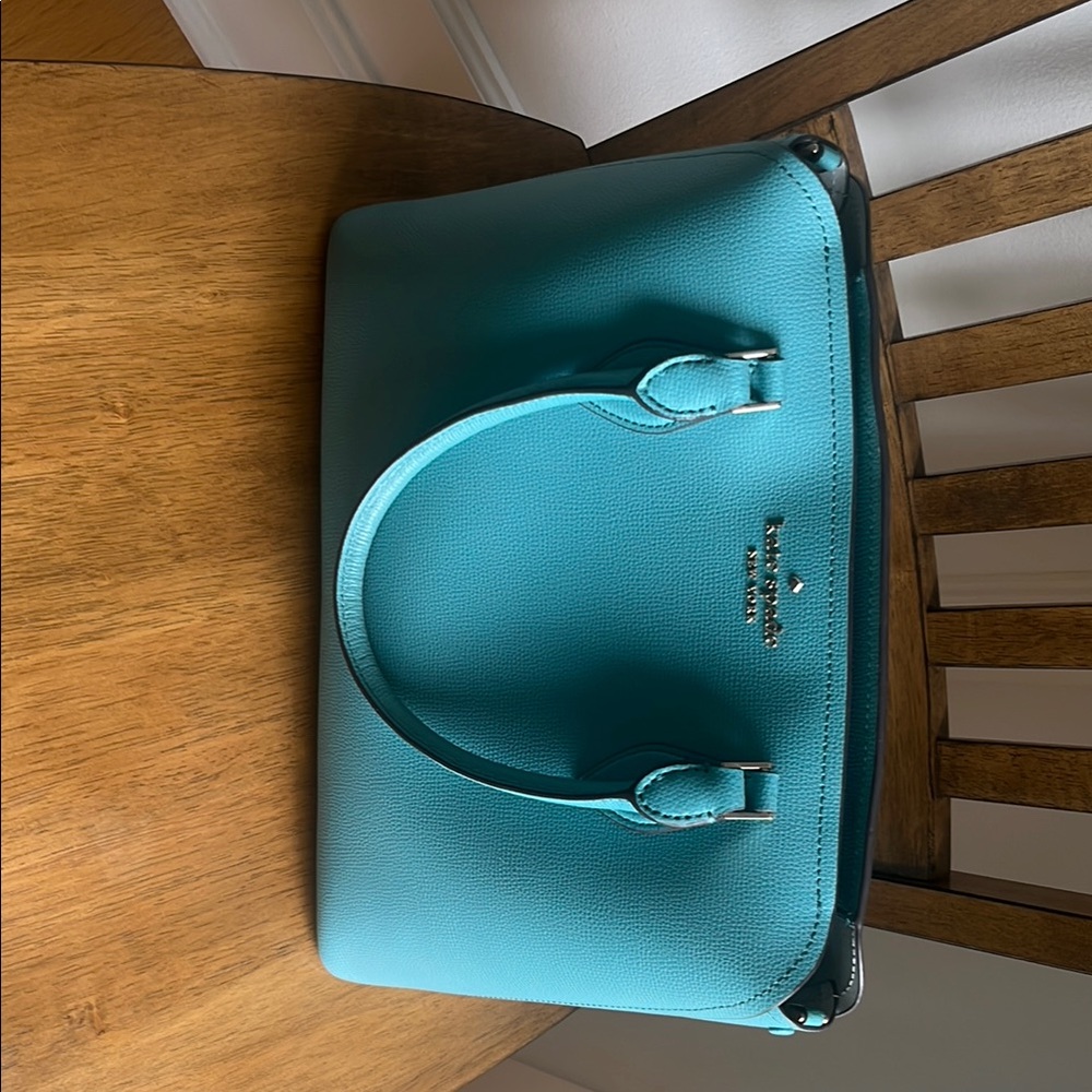 NWOT Kate Spade Blue Satchel with Vibrant Design